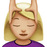 💆🏼‍♀️ Woman Getting Massage: Medium-Light Skin Tone, Emoji by Apple