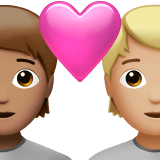 🧑🏽‍❤️‍🧑🏼 Couple with Heart: Person, Person, Medium Skin Tone, Medium-Light Skin Tone, Emoji by Apple