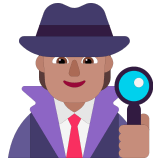 🕵🏽 Detektiv(in): Mittlere Hautfarbe Emoji von Microsoft