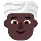 👳🏿 Person Wearing Turban: Dark Skin Tone, Emoji by Microsoft