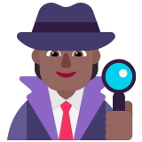 🕵🏾 Detektiv(in): Mitteldunkle Hautfarbe Emoji von Microsoft