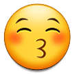 😚 Visage Faisant Un Bisou Avec Les Yeux Fermés Emoji par Samsung
