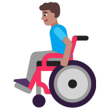 👨🏽‍🦽 Man in Manual Wheelchair: Medium Skin Tone, Emoji by Microsoft