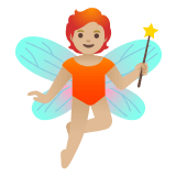 🧚🏼 Fairy: Medium-Light Skin Tone, Emoji by Google