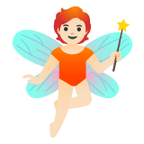 🧚🏻 Fairy: Light Skin Tone, Emoji by Google