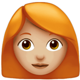 👩🏼‍🦰 Woman: Medium-Light Skin Tone, Red Hair, Emoji by Apple