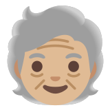 🧓🏼 Пожилой Человек: Светлый Тон Кожи, смайлик от Google