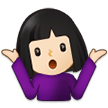 🤷🏻‍♀️ Femme Qui Hausse Les Épaules : Peau Claire Emoji par Samsung
