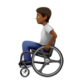 🧑🏾‍🦽 Person in Manual Wheelchair: Medium-Dark Skin Tone, Emoji by Apple
