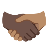 🫱🏿‍🫲🏽 Handshake: Dark Skin Tone, Medium Skin Tone, Emoji by Google