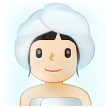 🧖🏻‍♀️ Woman in Steamy Room: Light Skin Tone, Emoji by Samsung