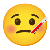 🤒 Gesicht Mit Fieberthermometer Emoji von Google
