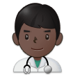 👨🏿‍⚕️ Arzt: Dunkle Hautfarbe Emoji von Samsung