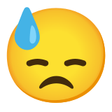 😓 Bedrücktes Gesicht Mit Schweiß Emoji von Google