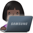 👩🏿‍💻 Woman Technologist: Dark Skin Tone, Emoji by Samsung