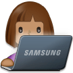 👩🏽‍💻 Woman Technologist: Medium Skin Tone, Emoji by Samsung