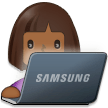 👩🏾‍💻 Woman Technologist: Medium-Dark Skin Tone, Emoji by Samsung
