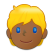 👱🏾 Person: Medium-Dark Skin Tone, Blond Hair, Emoji by Samsung