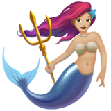 🧜🏼‍♀️ Meerjungfrau: Mittelhelle Hautfarbe Emoji von Apple