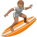 🏄🏽 Серфинг: Средний Тон Кожи, смайлик от Apple