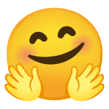 🤗 Smiling Face with Open Hands, Emoji by Google