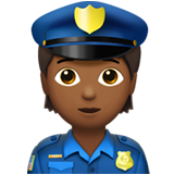 👮🏾 Police Officer: Medium-Dark Skin Tone, Emoji by Apple