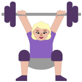 🏋🏼‍♀️ Woman Lifting Weights: Medium-Light Skin Tone, Emoji by Microsoft