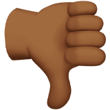 👎🏾 Daumen Runter: Mitteldunkle Hautfarbe Emoji von Apple