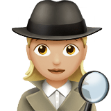 🕵🏼‍♀️ Woman Detective: Medium-Light Skin Tone, Emoji by Apple
