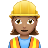 👷🏽‍♀️ Bauarbeiterin: Mittlere Hautfarbe Emoji von Apple