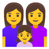 👩‍👩‍👧 Familie: Frau, Frau Und Mädchen Emoji von Google
