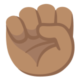 ✊🏽 Erhobene Faust: Mittlere Hautfarbe Emoji von Google