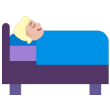 🛌🏼 Im Bett Liegende Person: Mittelhelle Hautfarbe Emoji von Microsoft