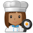 👩🏽‍🍳 Woman Cook: Medium Skin Tone, Emoji by Samsung