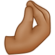 🤌🏽 Zusammengedrückte Finger: Mittlere Hautfarbe Emoji von Samsung