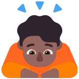🙇🏾 Person Bowing: Medium-Dark Skin Tone, Emoji by Microsoft