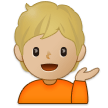 💁🏼 Infoschalter-Mitarbeiter(in): Mittelhelle Hautfarbe Emoji von Samsung