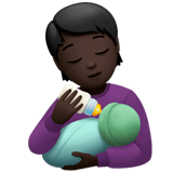 🧑🏿‍🍼 Person Feeding Baby: Dark Skin Tone, Emoji by Apple