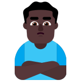 🙎🏿‍♂️ Schmollender Mann: Dunkle Hautfarbe Emoji von Microsoft