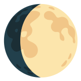 🌔 Прибывающая Луна, смайлик от Google