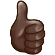 👍🏿 Thumbs Up: Dark Skin Tone, Emoji by Samsung