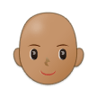 👩🏽‍🦲 Woman: Medium Skin Tone, Bald, Emoji by Samsung