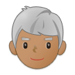 👨🏽‍🦳 Mann: Mittlere Hautfarbe, Weißes Haar Emoji von Samsung