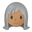 👩🏽‍🦳 Woman: Medium Skin Tone, White Hair, Emoji by Samsung