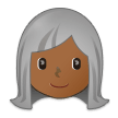 👩🏾‍🦳 Woman: Medium-Dark Skin Tone, White Hair, Emoji by Samsung