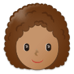 👩🏽‍🦱 Woman: Medium Skin Tone, Curly Hair, Emoji by Samsung