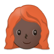 👩🏿‍🦰 Женщина: Очень Темный Тон Кожи Рыжие Волосы, смайлик от Samsung