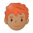 👨🏽‍🦰 Man: Medium Skin Tone, Red Hair, Emoji by Samsung