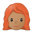 👩🏽‍🦰 Woman: Medium Skin Tone, Red Hair, Emoji by Samsung