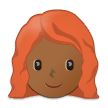 👩🏾‍🦰 Женщина: Темный Тон Кожи Рыжие Волосы, смайлик от Samsung